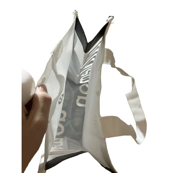 Lululemon Small White Reusable Tote Bag With Black Side Panels - Picture 4 of 4